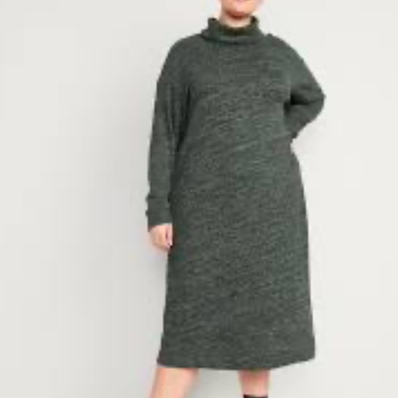 Old Navy Dresses & Skirts - Turtleneck Midi Cozy Heather Grey Old Navy 3X New with Tags Longsleeve